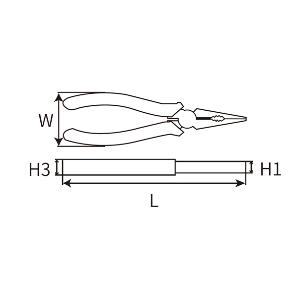 Great Wall Industrial-Grade Japanese-Style Long Nose Pliers，Labor-Saving